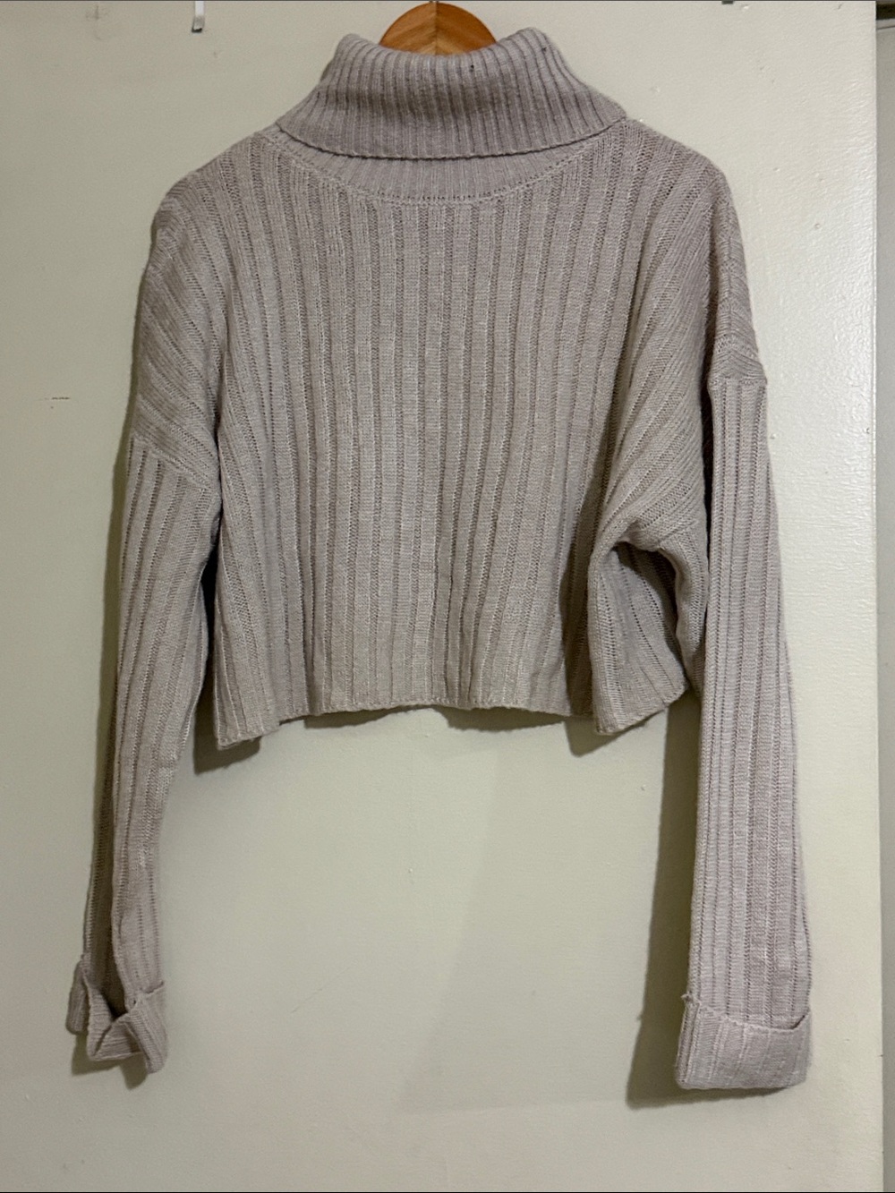 Forever 21 ribbed turtleneck semi crop sweater